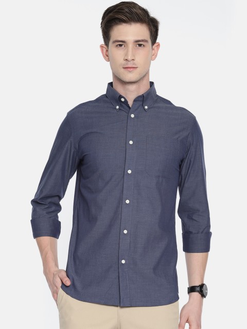 

SELECTED Men Navy Blue Slim Fit Solid Casual Shirt