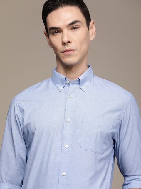

SELECTED Men Blue Slim Fit Opaque Pure Cotton Formal Shirt