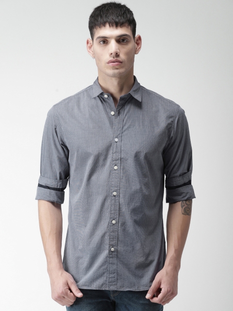 

SELECTED Men Blue Slim Fit Printed Formal Shirt