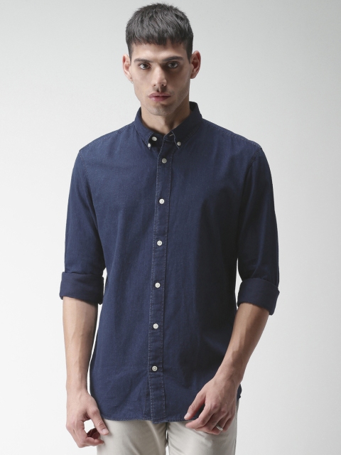 

SELECTED Men Blue Slim Fit Solid Casual Shirt