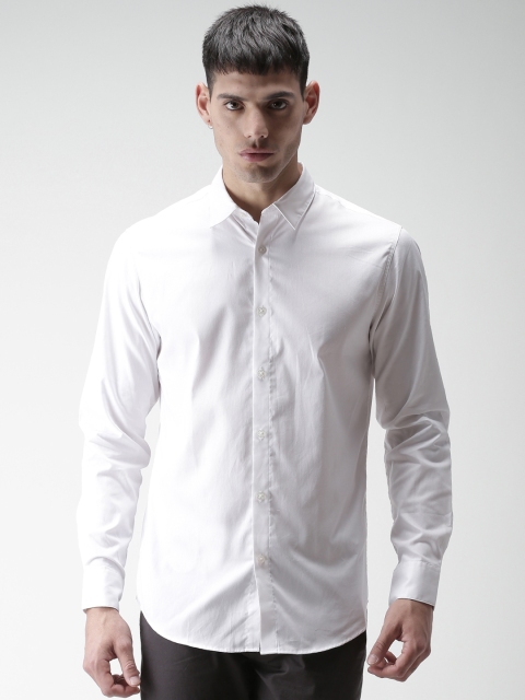 

SELECTED Men White Slim Fit Solid Casual Shirt