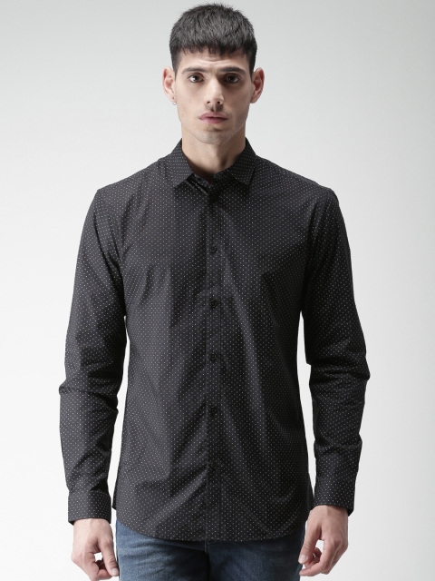 

SELECTED Men Black Slim Fit Printed Formal Shirt