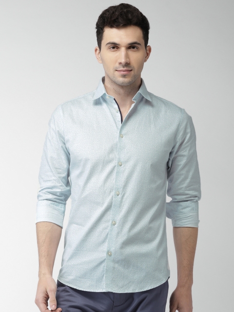 

SELECTED Men Blue Slim Fit Printed Casual Shirt