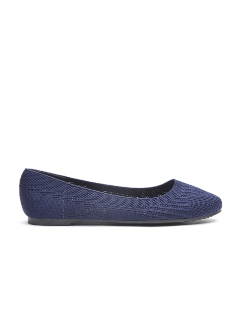 

ether Women Navy Blue Woven Design Ballerinas