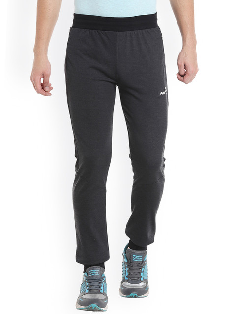 

FiTZ Men Charcoal Solid Slim Fit Track Pants