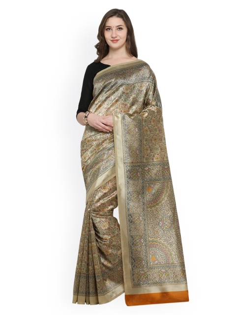 

Ligalz Beige Printed Silk Cotton Saree