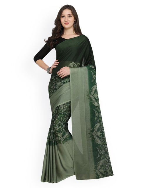 

Ligalz Green Printed Jute Silk Saree