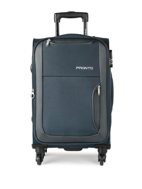 

Pronto Unisex Navy & Grey Paris 4 W Spinner 58 Cabin Trolley Bag, Navy blue