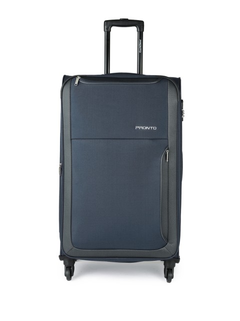 

Pronto Unisex Navy & Grey PARIS 4 W Spinner 78 Large Trolley Bag, Navy blue