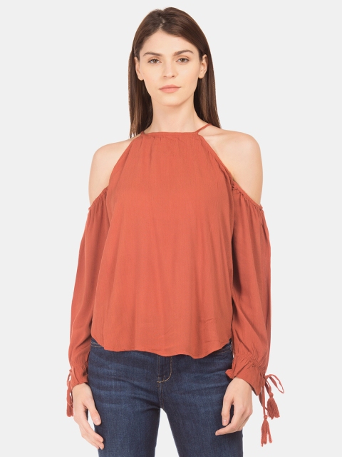 

Aeropostale Women Brown Solid Top
