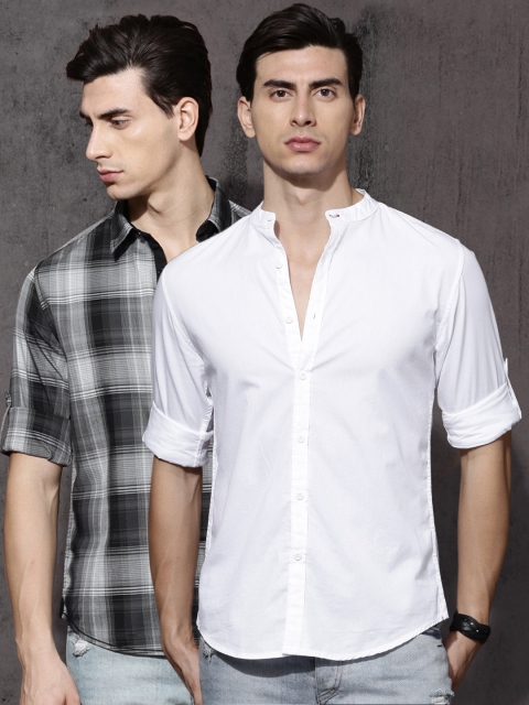 

Roadster Men Pack of 2 Casual Shirts, White