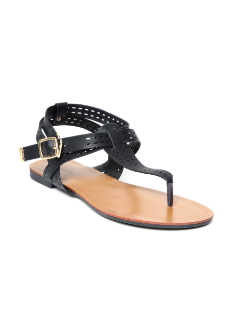 

Van Heusen Women Black Solid T-Strap Flats