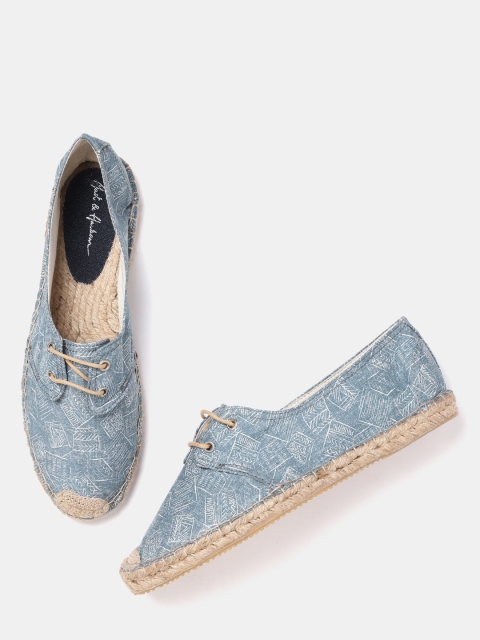 

Mast & Harbour Women Blue & Off-White Printed Espadrilles
