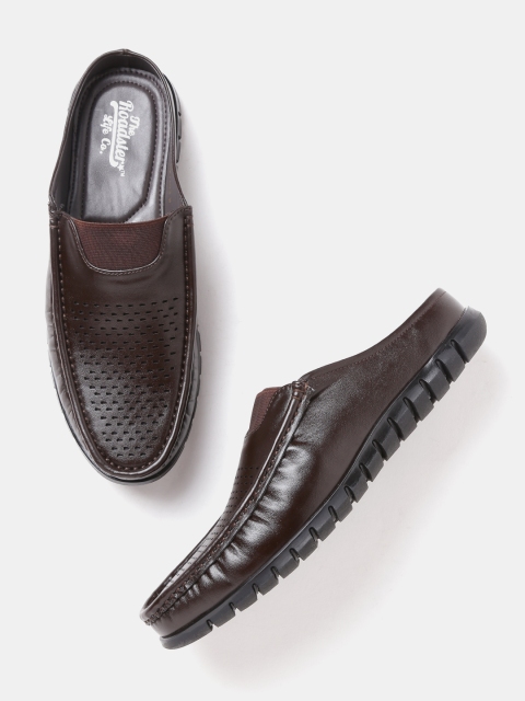 

Roadster Men Coffee Brown Shoe-Style Sandals with Cut-Outs