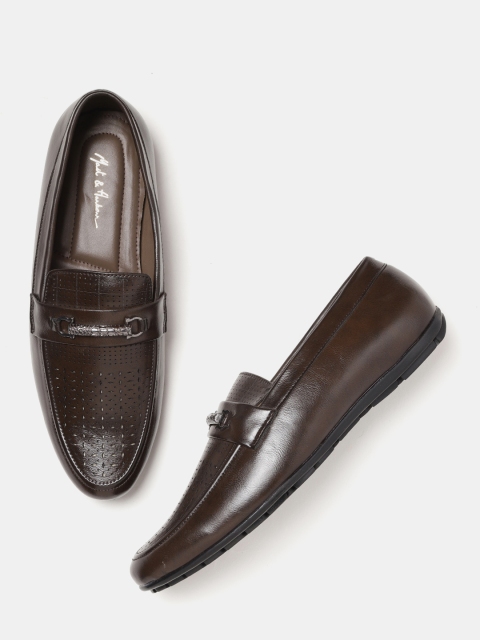 

Mast & Harbour Men Coffee Brown Perforated Loafers