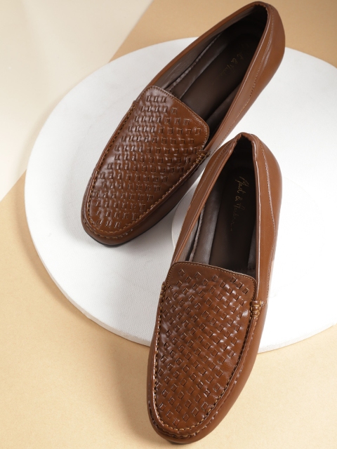 

Mast & Harbour Men Tan Brown Woven Design Loafers