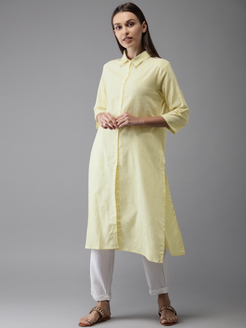 

Moda Rapido Women Yellow Solid A-Line Kurta
