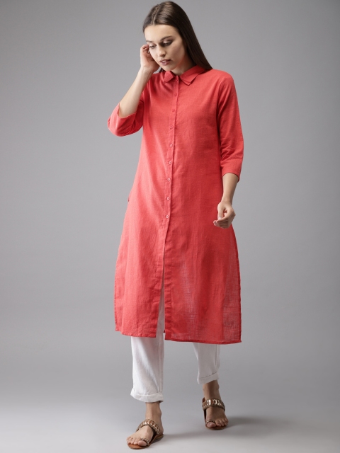 

Moda Rapido Women Orange Solid A-Line Kurta