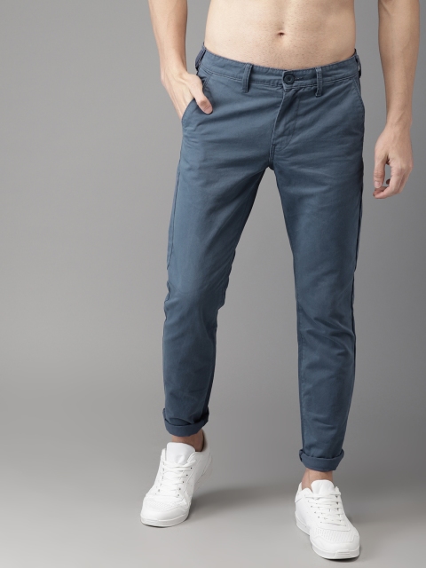 

HERE&NOW Men Blue Slim Fit Solid Chinos