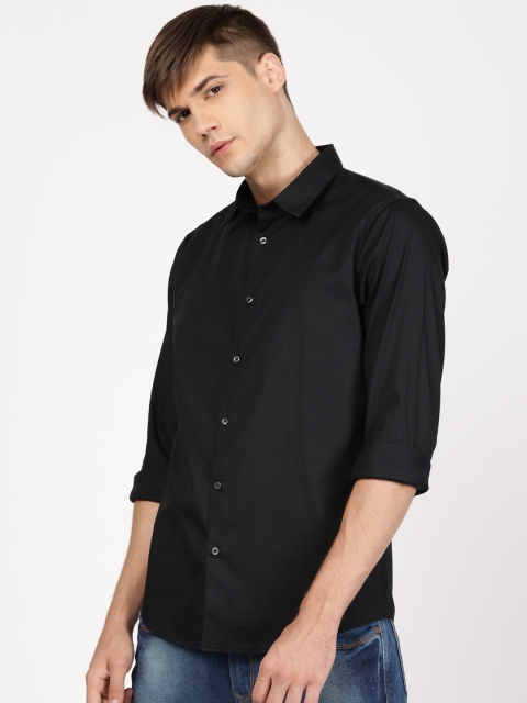 

ether Men Black Slim Fit Solid Slim Fit Casual Shirt