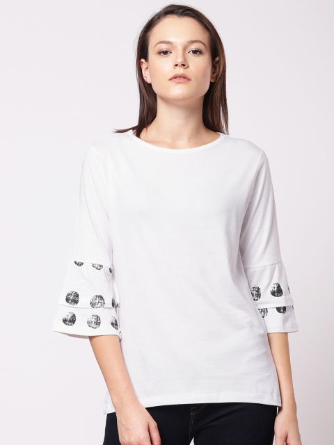 

ether Women White Solid Top