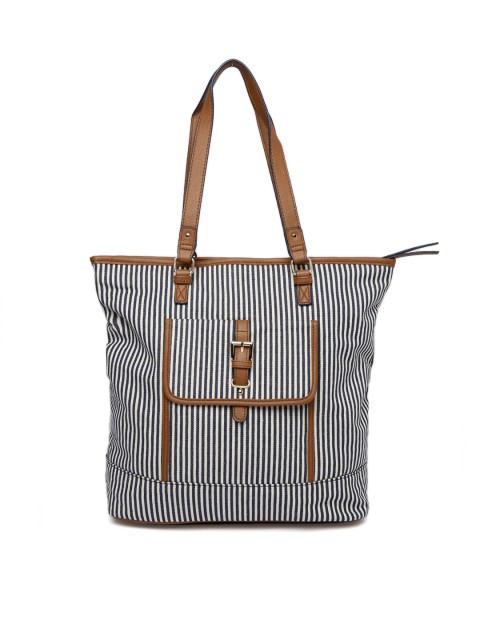 

Accessorize Navy Blue & Off-White Striped Shoulder Bag