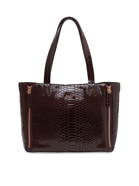 

tohl Brown Textured Tote Bag