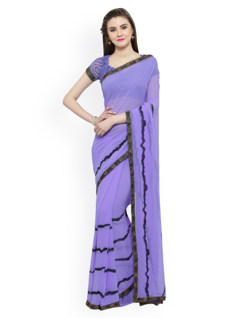 

Shaily Blue Printed Pure Georgette Saree