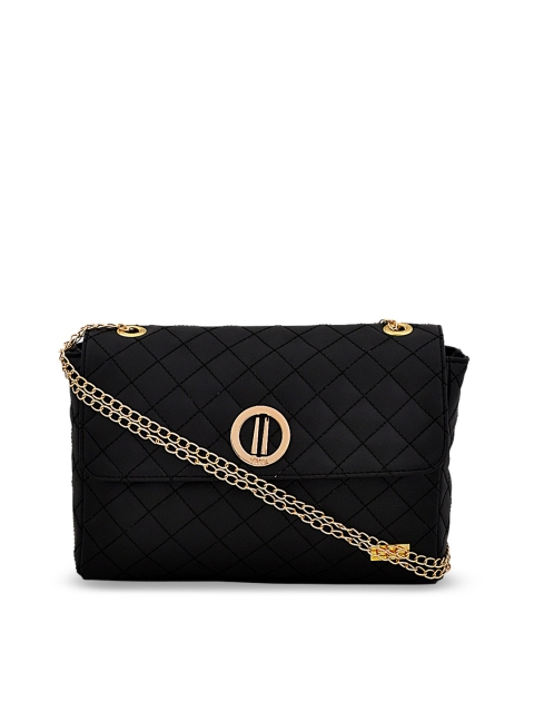 

yelloe Black Self Design Sling Bag