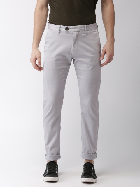 

Celio Men Grey Slim Fit Solid Casual Trousers