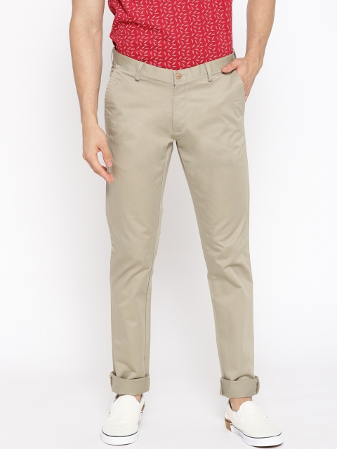 

Blackberrys Men Beige Regular Fit Solid Trousers