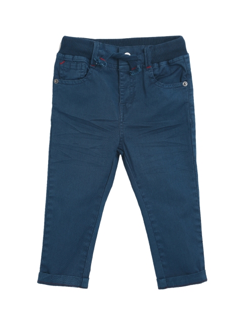 

MINI KLUB Boys Navy Blue Regular Fit Solid Trousers