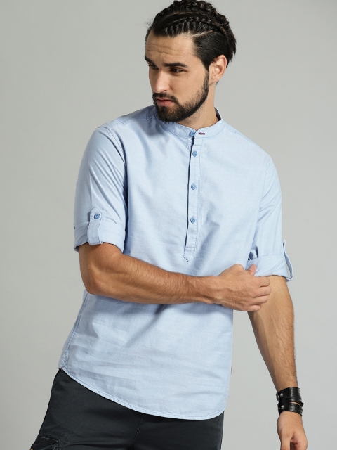 

Roadster Men Blue Regular Fit Solid Casual Shirt