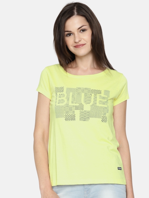 

Wrangler Women Yellow Printed Round Neck T-shirt