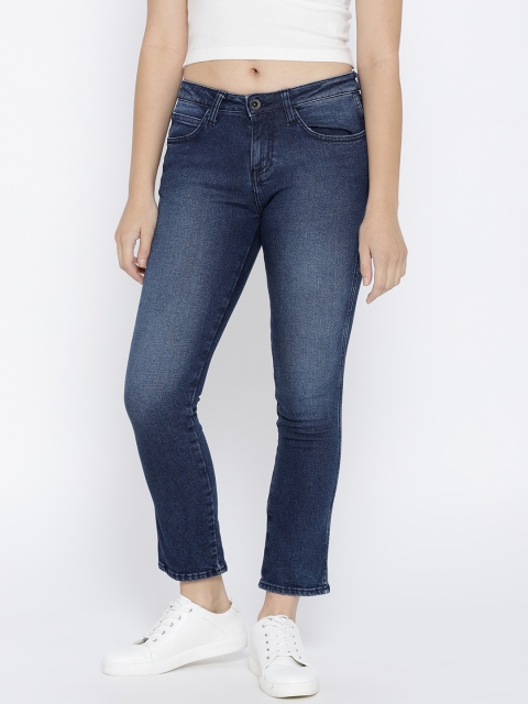 

Wrangler Women Navy Blue Slim Fit Mid-Rise Clean Look Stretchable Jeans