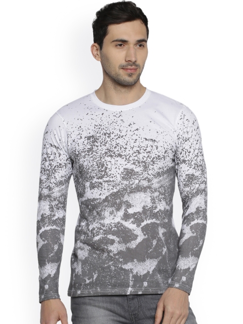 

Campus Sutra Men White Printed Round Neck T-shirt