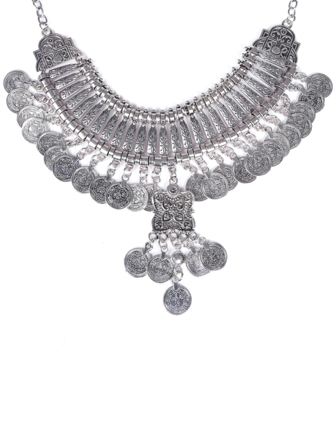 

ZeroKaata Silver-Toned Metal Oxidised Necklace