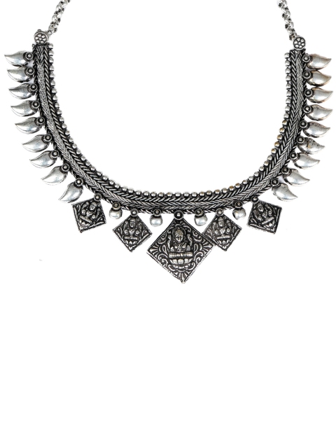 

ZeroKaata Silver-Toned Metal Oxidised Necklace