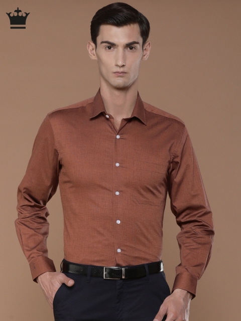 

Louis Philippe Men Rust Slim Fit Self-Design Formal Shirt