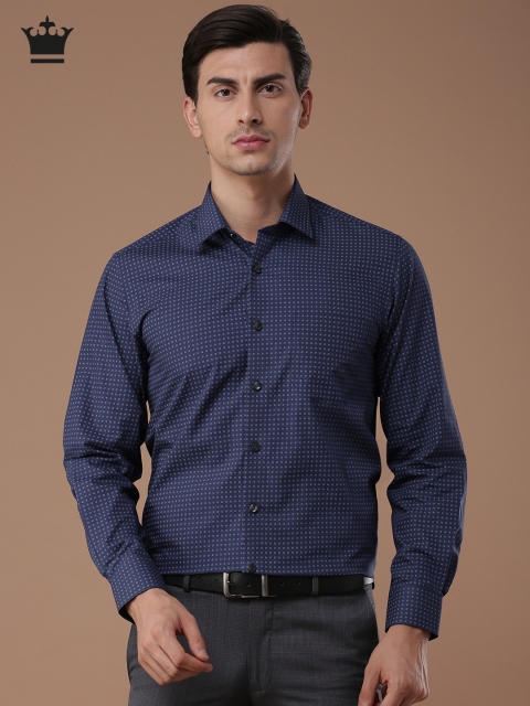 

Louis Philippe Men Blue Slim Fit Printed Formal Shirt