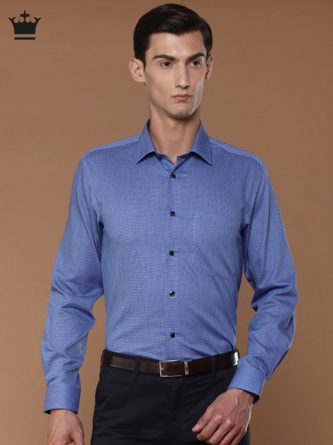 

Louis Philippe Men Blue Milano Slim Fit Self-Design Formal Shirt