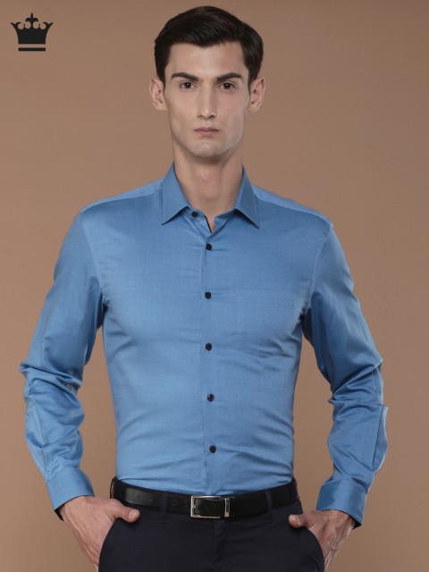 

Louis Philippe Men Blue Slim Fit Self-Design Formal Shirt
