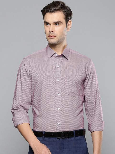 

Louis Philippe Men Red & White Checked Slim Fit Formal Shirt
