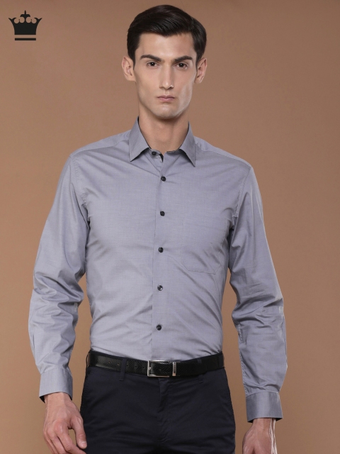

Louis Philippe Men Grey Slim Fit Solid Formal Shirt