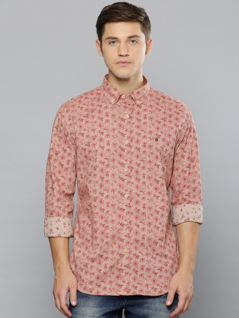

Louis Philippe Jeans Men Pink Super Slim Fit Striped Casual Shirt