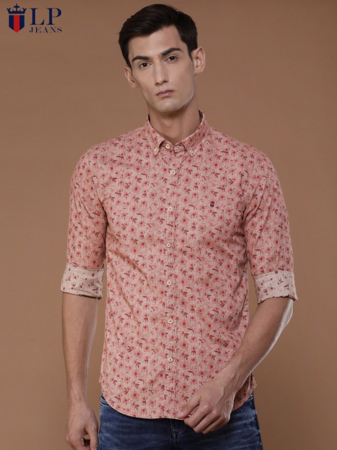 

Louis Philippe Jeans Men Pink Super Slim Fit Striped Casual Shirt