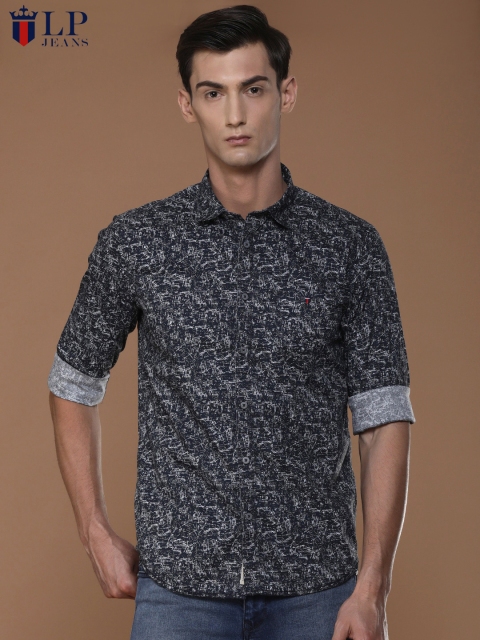 

Louis Philippe Jeans Men Blue Super Slim Fit Printed Casual Shirt