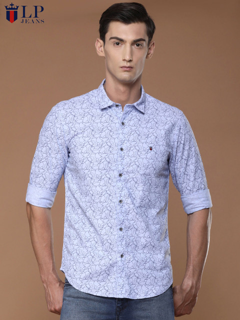 

Louis Philippe Jeans Men Blue Super Slim Fit Printed Casual Shirt