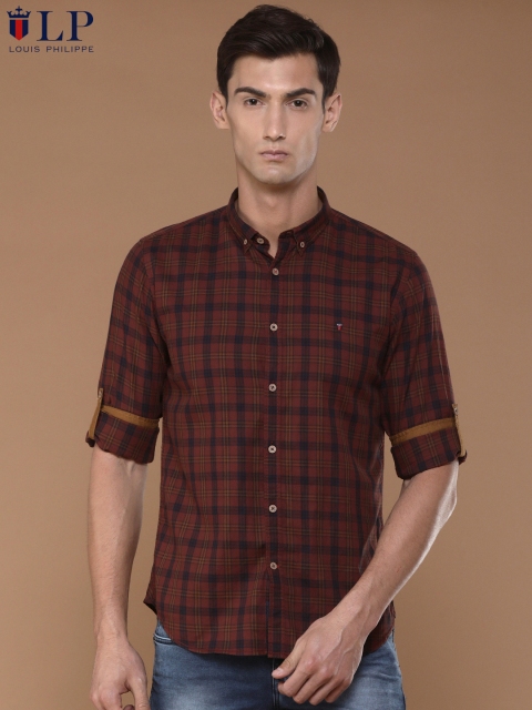 

Louis Philippe Sport Men Brown Checked Slim Fit Casual Shirt