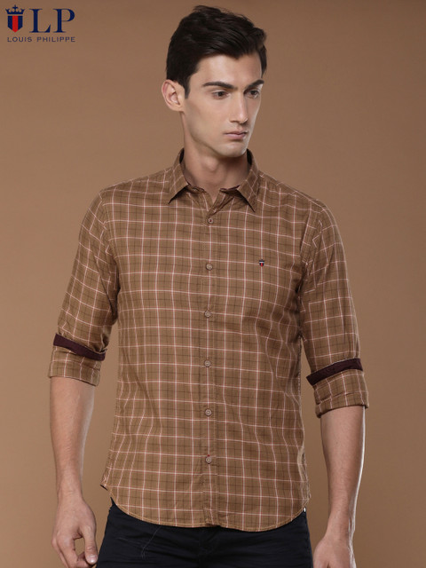 

Louis Philippe Sport Men Brown Checked Slim Fit Casual Shirt